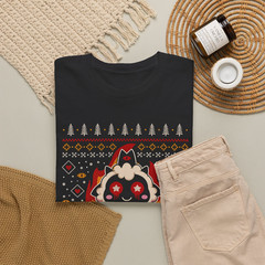 Cute Gothic Lamb Ugly Christmas Sweater Holiday Graphic T-Shirt