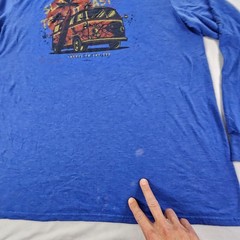 Take it Easy Woody Surf Board Blue Long Sleeve Tri-Blend T-Shirt Men’s 2XL