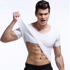 3Pack New Fashion Men’s V Neck Short Sleeve T-Shirt Solid Color Modal Undershirt