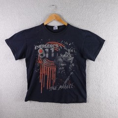 Gildan Mens Emergency 911 True Romance Graphic T-Shirt Black Medium Y2K