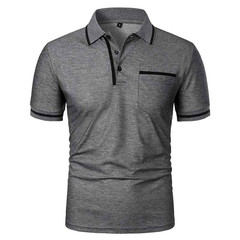 Men Breathable Polo Shirt Casual Summer Slim Fit Solid Color Tee Top Tshirt Gift