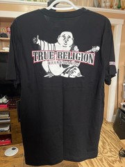 True Religion Jet Black Men’s M Buddha Crew Neck T-Shirt, Brand New With Tags.