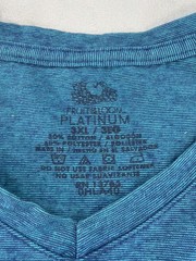 Fruit of the Loom Platinum V-Neck T-Shirt Mens 3XL Heather Blue 60/40 Cotton