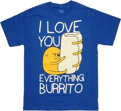 I Love You Everything Burrito Funny Cartoon Tee Unisex Short Sleeve Shirt S-5XL