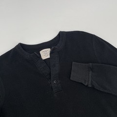 Buck Mason Vintage Thermal Henley Shirt in Black Mens Size XS – 100% Cotton