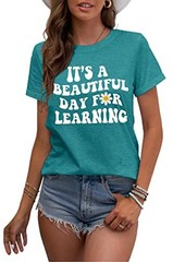 Women Teacher Life Shirt Teacher Gift Short Sleeve Shirts It s a Medium Cyan1