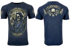Affliction Men’s T-shirt Heir Of Souls Skull, Biker Tattoo