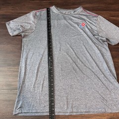 Dominos Gear Shirt Mens Large Gray Performance Pizza Work Uniform Tee Logo