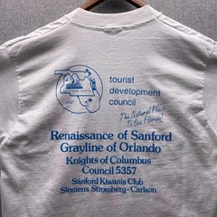 Vtg Flamingo Sanford Florida Graphic Mens M T Shirt Bright Pink Golden Age Games