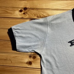 Vintage 80s Beat P.C. PC Patriots Football Sports Shirt Size Large Ringer