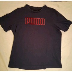 Puma Mens Clothing Short Sleeves Size XL Dark Navy Blue With Red Logo