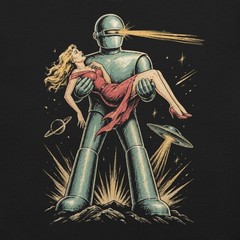 Gort T-Shirt The Day The Earth Stood Still 50s Sci-Fi Alien Robot Art Tee XS-5XL