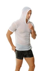 Mens Transparent T-shirt Glossy Tight Boxer Shorts Casual Breathable Sports Suit