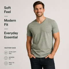 True Classic V-Neck T-Shirts 6 Pack Men Size M New No Tags Soft Premium Fit