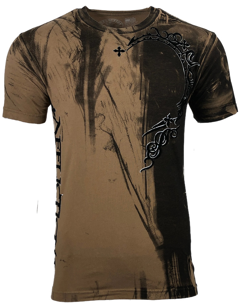 AFFLICTION Men’s T-Shirt DARK NIGHT Biker Skulls Tattoo MMA S-5XL