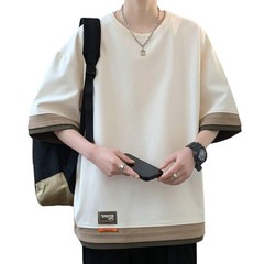 Mens Three Quarter Sleeve Casual Layered T Shirt