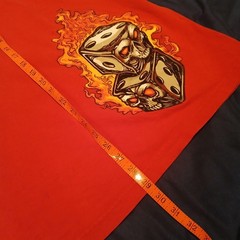 Vintage JNCO T-Shirt Red Flaming Skull Dice Graphic Y2K Skate USA Mens XL