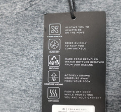 7 Diamonds Core Henley Performance Shirt Long Sleeve Dusk Blue Athletic Size S