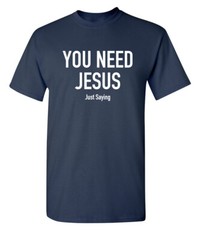 Jesus is Necessary Sarcastic Humor Graphic Super Soft Ring Spun Funny T Shirt