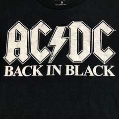 AC/DC Back in Black Unisex T-Shirt Sz S Black Crew Neck Short Sleeve Rock Music