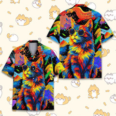 Colorful Cat Hawaiian Shirt Men Women Youth,
