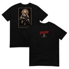 Volcom Gothic Saint Nun Rifle Graphic T Shirt Streetwear Skater Punk Tee