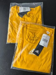 Adidas Creator SS T-Shirt Large Gold Yellow White Lightweight Short Sleeve
