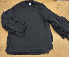 19 Port & Company Ring Spun Long Sleeve Plain Blank T-Shirt Mens M Dark Grey