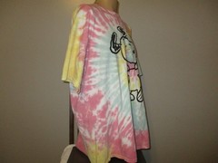 LOVE TRIBE SNOOPY WOODSTOCK GRAPHIC TIE DYE 100% COTTON T SHIRT XL FREE SHIPPING
