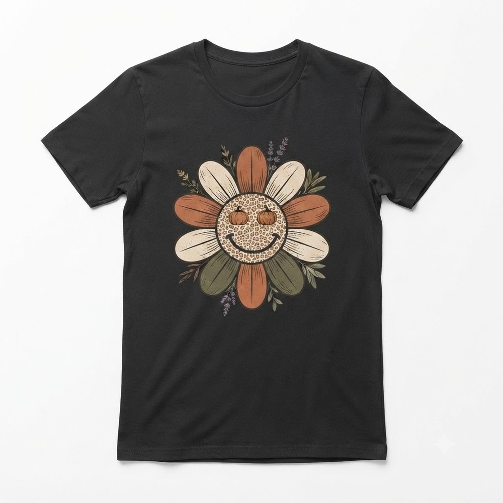 Daisy Flower Pumpkin Shirt, Pumpkin Season Shirt, Floral Pumpkin T-Shirt Daisy