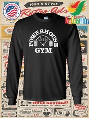New Tee Powerhouse Gym Men’s Long Slevee T-Shirt American Tee Shirt men