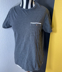 Craft Flow Mens Shirt Small Cotton Blend Pocket Charcoal Machine wash