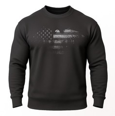 Bald Eagle Flag Sweatshirt | Rugged Patriotic Crewneck for Men & Women | Freedom