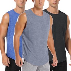 Men’s Comfortable Sleeveless Training Tee Mesh Basketball Tank Tops Muscle Bo…