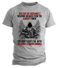 Archangel Warrior T-Shirt • Christian Graphic Tee • 2nd Amendment Gun Rights