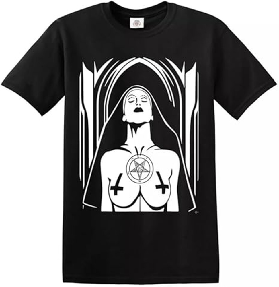 Trend Gear Satanic Nun Unholy Nun T-Shirt Novelty Graphic Gothic Tee T-Shirt