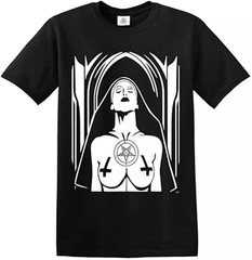 Trend Gear Satanic Nun Unholy Nun T-Shirt Novelty Graphic Gothic Tee T-Shirt