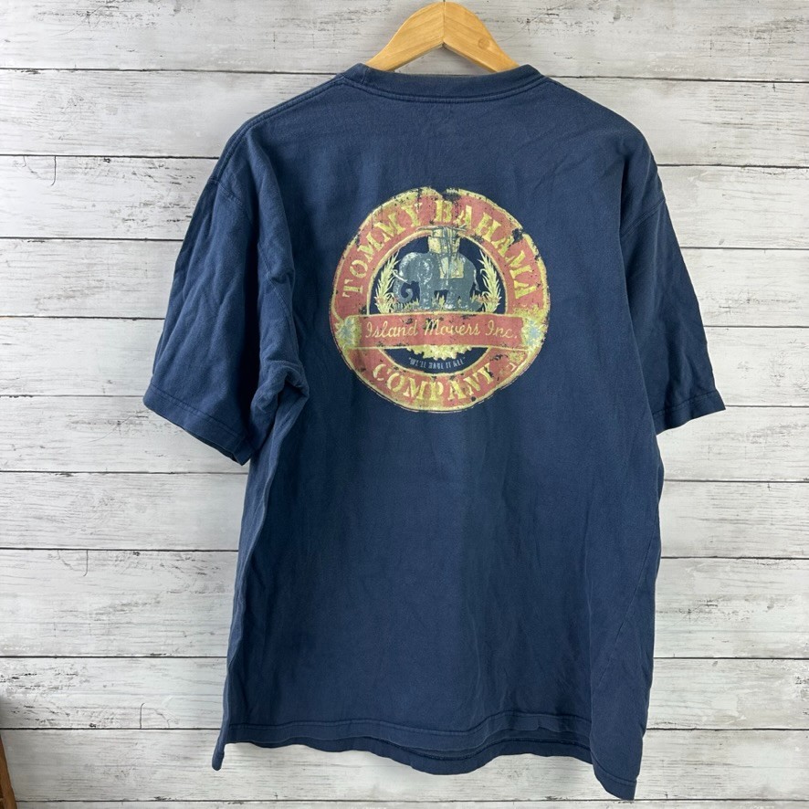 Tommy Bahama T Shirt Mens Medium Short Sleeve Blue Island Movers Cotton Crew