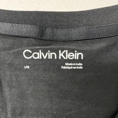 Calvin Klein Mens T-Shirt BLACK Shadow Stripe Short Sleeve LARGE 100% Cotton NEW