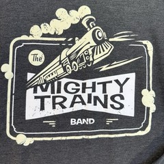 DISTRICT Mighty Trains Band Shirt Mens L Gray Long Sleeve Custom Ink Graphic Tee