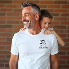 Personalised Embroidered Father’s Day T Shirt Embroidery from Photo Gift for Dad