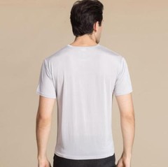100% Silk Men’s T-Shirts Top Short Sleeve Round Neck undershirt plus size HY006