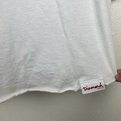 Diamond Supply Co Shirt Men Large White Red Raglan Baseball Quarter Sleeve Tee