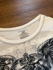 Vintage 00s y2k grunge Affliction-Style Y2K Winged Skull Thermal Long Sleeve