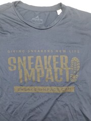 Adidas creator tee XL Women Spell Out Blue sneaker impact logo T-shirt..#16070