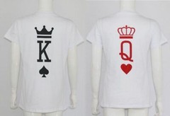 Couple Tshirts King Queen Casual Tops Summer Women Men Lover Short Sleeve Casual