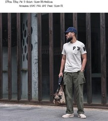 Bronson WW2 PW Pocket Tee Vintage Prison Style Short Sleeve T-Shirts Natural T
