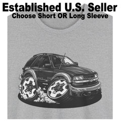 DigiRods Chevy Blazer ZR2 Model Black And White Art Cartoon Car T Shirt