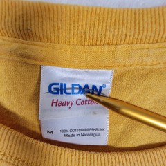 Vintage Rat On Bike T-Shirt Gildan Heavy Cottton Big Logo Graffiti Yellow Size M