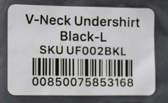 Underfit Men’s Soft Anti-Odor V-Neck Undershirt DH3 Black Large NWT